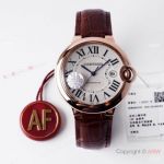 AF Factory Swiss Made Cartier Ballon Bleu 42 Watch in Rose Gold Silver Dial